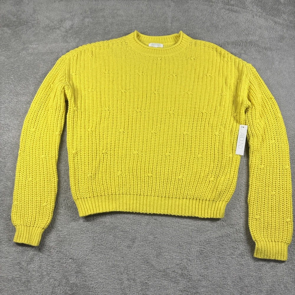 Abound Women's Ribbed Knit Dolman Sweater Yellow Meadow Medium New